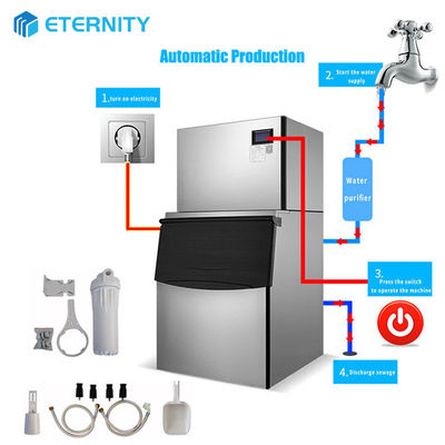 상업용 아이스 큐브 얼음 기계의 일일 출력 900KG는 외식 산업, 호텔, 바, 교통에 사용됩니다.