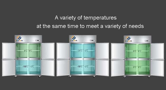 -18~-0 & 0~8도 4도어 상용 직립 접착 냉장고 1230mm 길이 680mm 너비 1970mm 높이